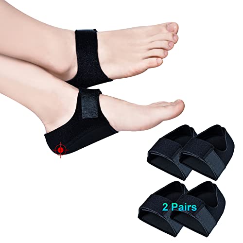 Protector de Talon, 2 Pares Talon Gel, Calcetin Talonera con Almohadilla de Gel Suave, Protector Talones Silicona, Talonera Silicona, Para Fascitis Plantar, Espolones Tacón, Alivia el Dolor de Talón.