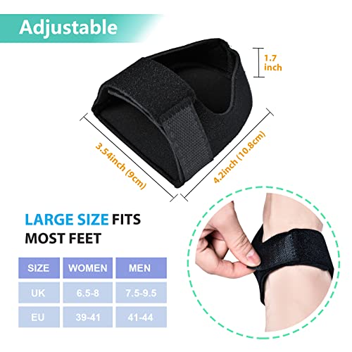 Protector de Talon, 2 Pares Talon Gel, Calcetin Talonera con Almohadilla de Gel Suave, Protector Talones Silicona, Talonera Silicona, Para Fascitis Plantar, Espolones Tacón, Alivia el Dolor de Talón.