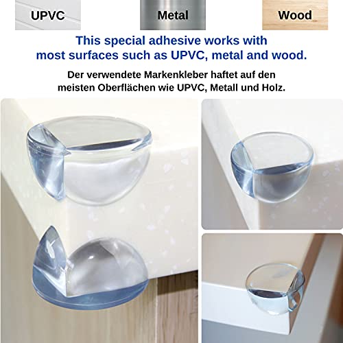 Protector esquinas de mesa, paquete de 12, Protección de bordes y esquinas, cristalina, de forma redondeada, protector de muebles para bebés, con adhesivo especial NITTO, kit de seguridad para niños