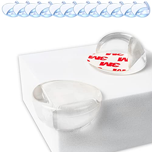 Protector esquinas de mesa, paquete de 12, Protección de bordes y esquinas, cristalina, de forma redondeada, protector de muebles para bebés, con adhesivo especial NITTO, kit de seguridad para niños