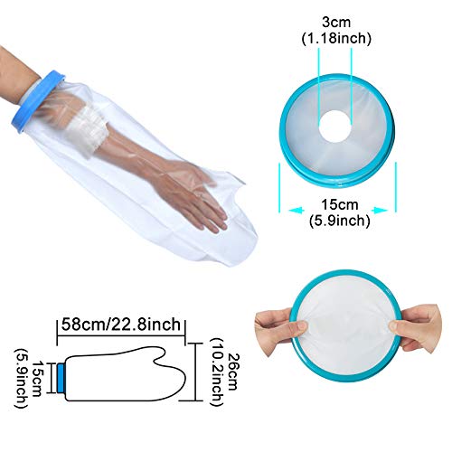 Protector impermeable para brazo escayolado para ducha, protector hermético de vendajes de escayola para brazos, muñecas, manos y huesos rotos, quemaduras y tatuajes