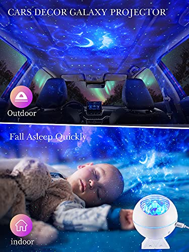 Proyector Estrellas Lampara Infantil con Luna Nubes,Control Remoto y Bluetooth USB LED Colores Techo Luz,Regalos Bebes Niños Hogar Decoración Habitación Galaxia Aurora Boreal Luces Adultos Blanco