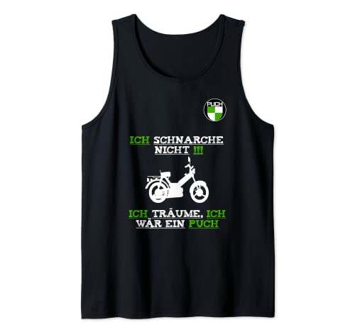 Puch Maxi diseño con texto en alemán para fans de motocicletas, scooters, ciclomotores Camiseta sin Mangas