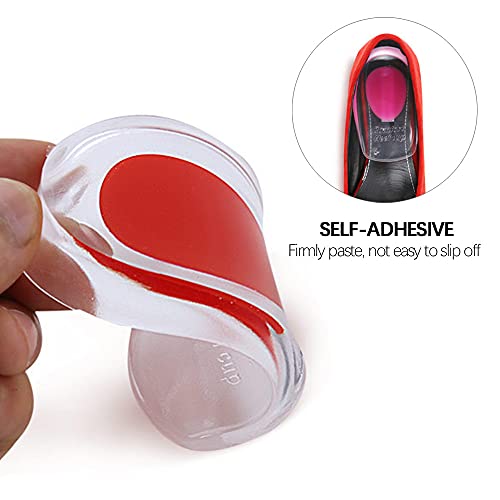 PUDSIRN 3 pares de copas de gel de silicona para el talón, para dolor de talón, espolones óseos, insertos de silicona transparentes para zapatos para mujeres y hombres (grande)