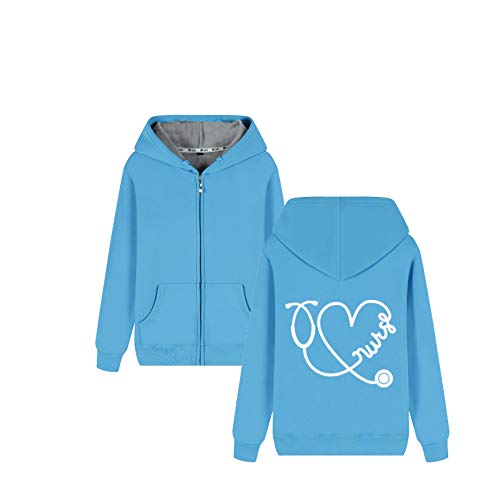Pullover Corazón del estetoscopio Enfermera Coats cómodo del diseño simple Outwear Airy sudaderas con capucha elegante guapo chaquetas red roja Ocio suéter unisex mujeres ( Color : B01 , Size : XL )