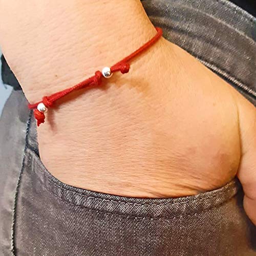 Pulsera hilo rojo del destino, Plata,