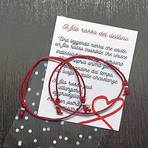 Pulsera hilo rojo del destino, Plata,