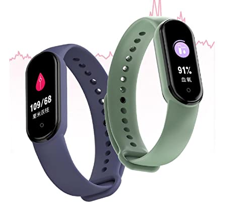 Pulsera inteligente rastreador de ejercicios para mujeres y hombres con monitor de frecuencia cardíaca, pulsera deportiva inteligente Pantalla a color dinámica Presión arterial y volumen de prueba