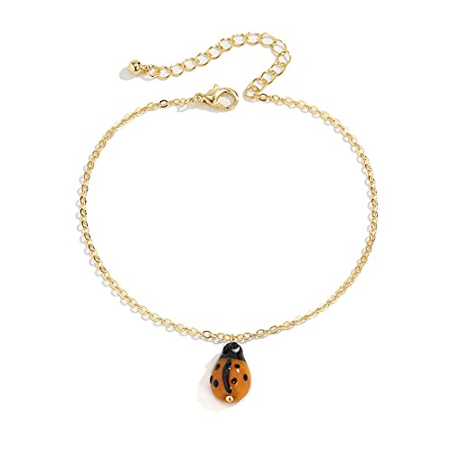 Pulseras Mujer Baratas Pulsera Ajustable Del Tobillo Ajustable Del Tobillo Ajustable De La Cadena De La Cadena De La Grúa Del Corazón Del Melocotón-I