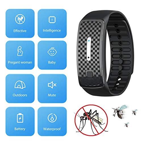 Pulseras Repelentes De Mosquitos por Ultrasonidos, Reloj De Pulsera Electrónico Antimosquitos De Seguridad con Carga USB, Reloj Inteligente para Insectos Impermeable para Niños Y Adultos