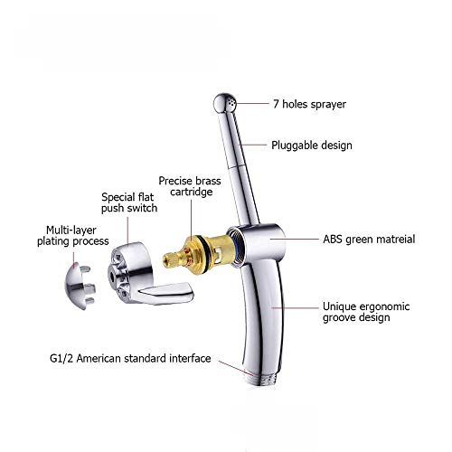 Pulverizador de bidé de acero inoxidable para inodoro de bidé, Kit de cabezal de ducha para higiene personal y aspersión para inodoro de cama, control de presión de