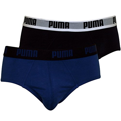 Puma Basic Brief 2P - Calzoncillos para hombre, color azul/negro, talla S