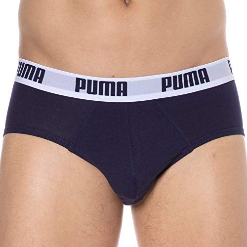 Puma Basic Brief 2P - Calzoncillos para hombre, color azul/negro, talla S