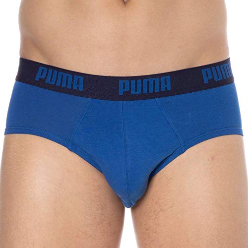 Puma Basic Brief 2P - Calzoncillos para hombre, color azul/negro, talla S