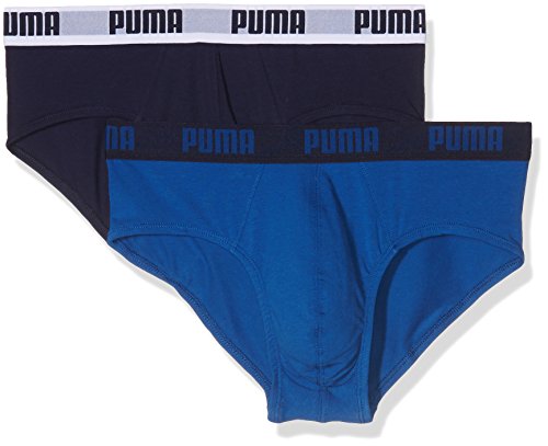 Puma Basic Brief 2P - Calzoncillos para hombre, color azul/negro, talla S