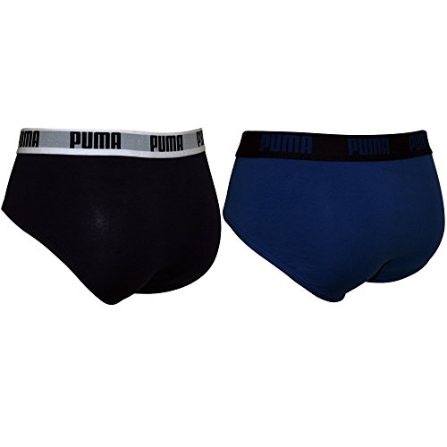 Puma Basic Brief 2P - Calzoncillos para hombre, color azul/negro, talla S