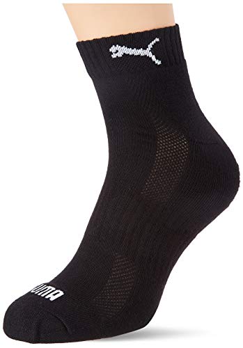 PUMA Cushioned Quarter Socks (3 Pack) Calcetines, Negro, 35/38 Unisex Adulto