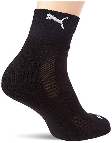 PUMA Cushioned Quarter Socks (3 Pack) Calcetines, Negro, 35/38 Unisex Adulto