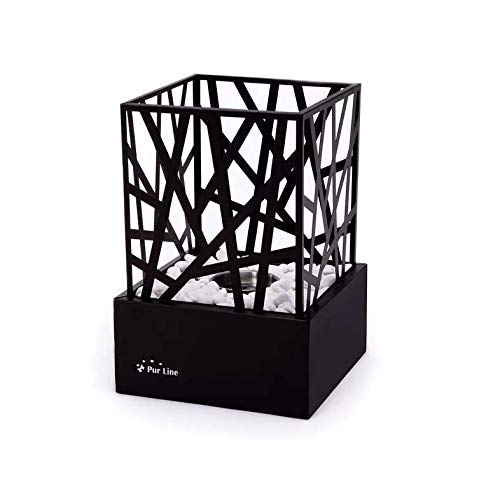 Purline Amaltea Biochimenea de sobremesa para uso interior o exterior con diseño moderno color negro