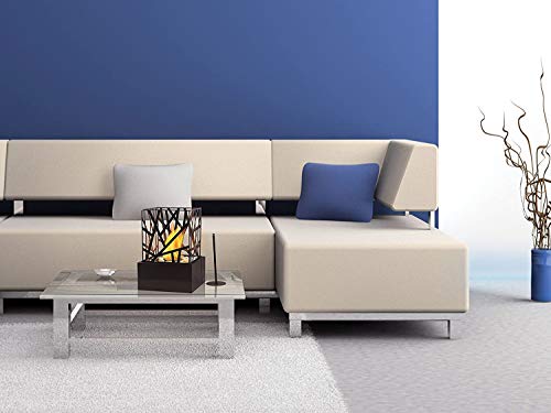 Purline Amaltea Biochimenea de sobremesa para uso interior o exterior con diseño moderno color negro