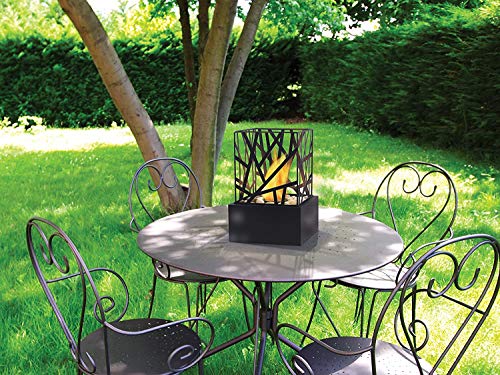 Purline Amaltea Biochimenea de sobremesa para uso interior o exterior con diseño moderno color negro
