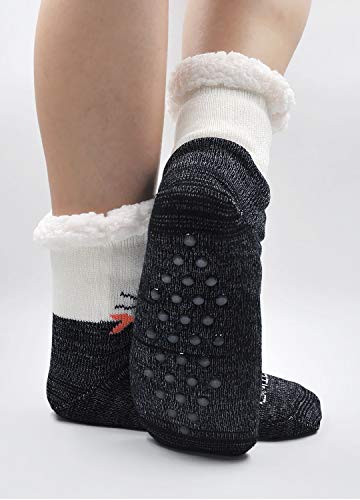 PUTUO Pantuflas Mujer Gruesos Calcetines de piso casa abrigados Invierno Térmico Calcetines, Mujer Antideslizante Calientes Calcetines Zapatillas de casa