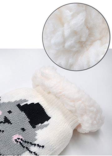 PUTUO Pantuflas Mujer Gruesos Calcetines de piso casa abrigados Invierno Térmico Calcetines, Mujer Antideslizante Calientes Calcetines Zapatillas de casa