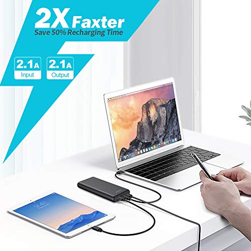 Pxwaxpy Batería Externa para Móvil 26800mAh, 【Nueva Version Alta Capacidad】 Power Bank Pantalla LED con 2 Puertos USB de Alta Velocidad Cargador Portátil para Smartphone, Tableta PC, etc
