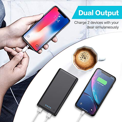 Pxwaxpy Batería Externa para Móvil 26800mAh, 【Nueva Version Alta Capacidad】 Power Bank Pantalla LED con 2 Puertos USB de Alta Velocidad Cargador Portátil para Smartphone, Tableta PC, etc