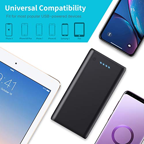 Pxwaxpy Batería Externa para Móvil 26800mAh, 【Nueva Version Alta Capacidad】 Power Bank Pantalla LED con 2 Puertos USB de Alta Velocidad Cargador Portátil para Smartphone, Tableta PC, etc
