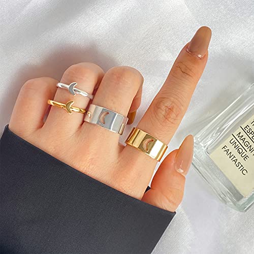 Pybider 32 anillos a juego para parejas, anillos para él y ella, ajustables, abiertos, para tobillo, apilables, modernos, mariposas, corazón, estrella, luna, dinosaurios, para hombre y mujer