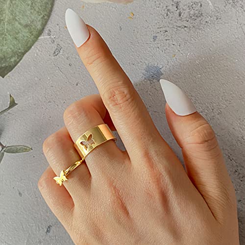Pybider 32 anillos a juego para parejas, anillos para él y ella, ajustables, abiertos, para tobillo, apilables, modernos, mariposas, corazón, estrella, luna, dinosaurios, para hombre y mujer