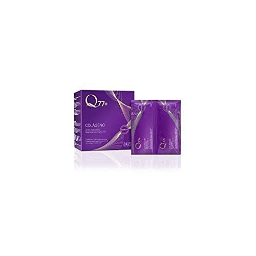 Q77+ COLÁGENO | Comprimidos de Colágeno con Magnesio, Ácido Hialurónico, Zinc, Factor 77 y Vitaminas A, C y K | Suplemento Nutricional Antienvejecimiento | Antiarrugas | 24 Sobres de 11 gr