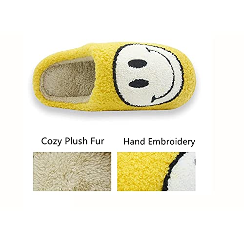 QAZW Zapatillas Mullidas De Felpa con Cara Sonriente para Mujer, Espuma Viscoelástica, Cómoda y Ligera para El Hogar, Bonita Caricatura, Antideslizante, Zapatilla De Zueco para Interior,H-38/39EU