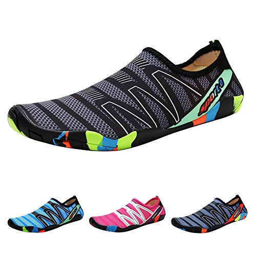 Qimaoo Zapatos de Agua para Buceo Snorkel Surf Piscina Playa Vela Mar Acuáticos Cycling Deportes Yoga Aqua Calzado para Hombre Mujer