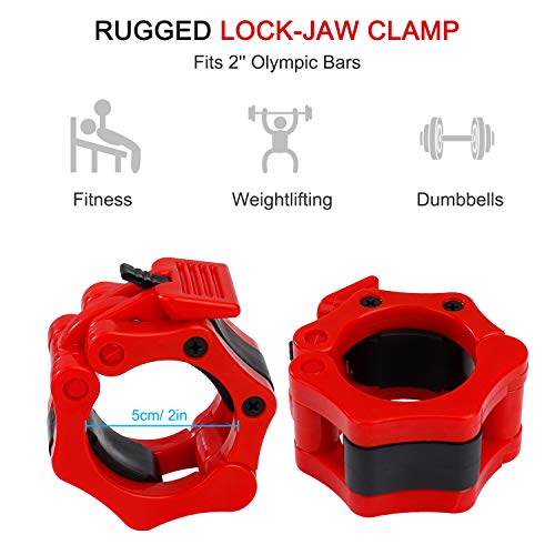 QIMEI-SHOP Abrazaderas Mancuerna para Barra Olimpica 2" Bloqueadores para Barras de Pesas de LiberacióN RáPida para Mancuernas Entrenamiento Físico 50mm
