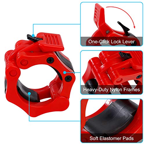 QIMEI-SHOP Abrazaderas Mancuerna para Barra Olimpica 2" Bloqueadores para Barras de Pesas de LiberacióN RáPida para Mancuernas Entrenamiento Físico 50mm