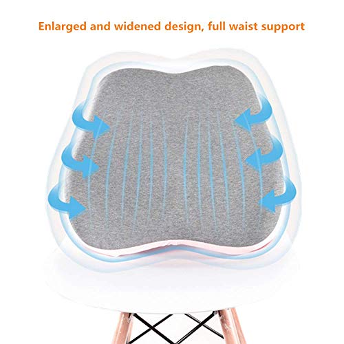 Qingzhuan Cojín de Apoyo Lumbar para la Espalda Fundas Lavables de Espuma Viscoelástica Cojines de Silla Que Previenen el Dolor de Espalda (Azul)