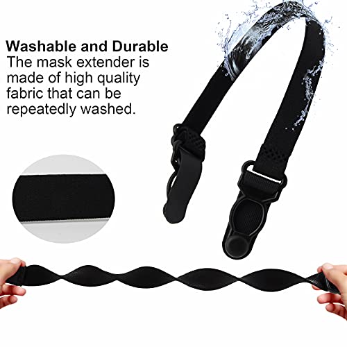 QOCO 5pcs Salvaorejas para Mascarillas con Buen Elasticidad, Ajustables Sujeta Mascarillas Protector Orejas, Sujeta Mascarillas Salvaorejas Ideal para Niños y Adultos(Negro)