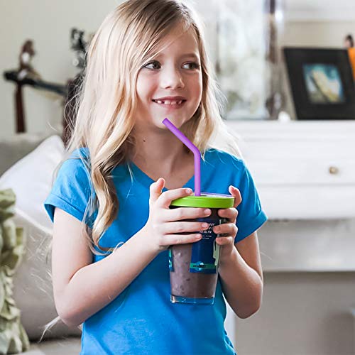 Qoosea Pajitas de Silicona Reutilizables Regular Paja de Beber de Silicona con 2 Cepillos de Limpieza sin BPA para Yogur Batidos Jugo Café Cóctel Niños y Adultos (12 Unidades) (0.3inch)