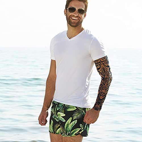Qpout Tatuajes temporales semipermanentes para hombres y mujeres, 1-2 semanas de larga duración, manga completa para el brazo, tatuaje falso, tótem tribal, tatuajes realistas impermeables