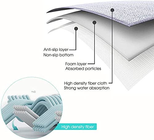 Queta Alfombrilla Desinfectante de Calzado Alfombra Exterior para Puerta Almohadilla Absorbente De Agua Antisuciedad Impermeable Lavable para Atrapar Suciedad para Recibidor (Gris)