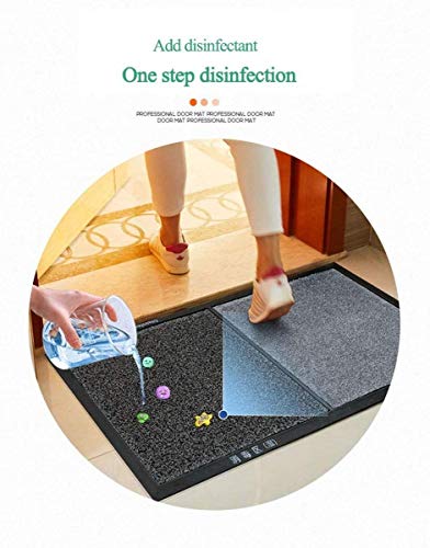 Queta Alfombrilla Desinfectante de Calzado Alfombra Exterior para Puerta Almohadilla Absorbente De Agua Antisuciedad Impermeable Lavable para Atrapar Suciedad para Recibidor (Gris)