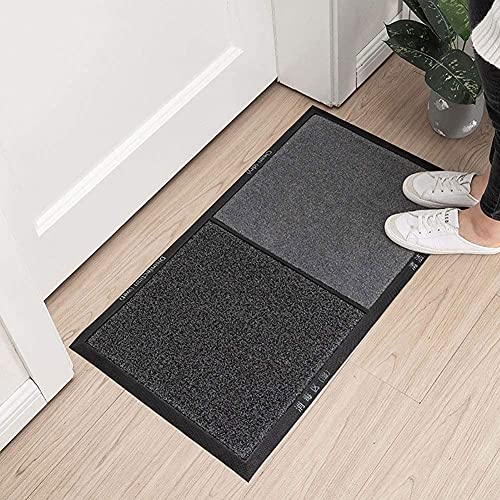 Queta Alfombrilla Desinfectante de Calzado Alfombra Exterior para Puerta Almohadilla Absorbente De Agua Antisuciedad Impermeable Lavable para Atrapar Suciedad para Recibidor (Gris)