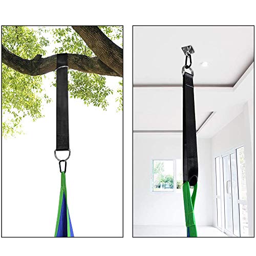 Queta Silla de Hamaca para niños Silla Pod Swing para Interiores y exteriors Columpio para niños Silla Colgante para niños en 100% algodón con Sistema de suspensión e inflado (Azul)