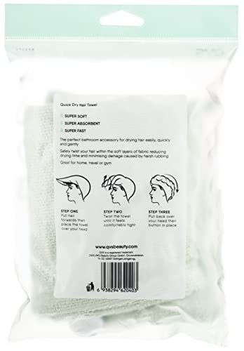 QVS Turbante De Microfibra - 1 Turbante, color Blanco, Talla única, 80 g