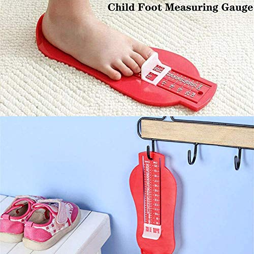 QWEPU 2PCS Medidor de pie para bebé, unisex Medidor de pie profesional para niños zapatos, medidor de medición, herramienta para calculadora, 0-6 años