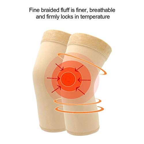 QWET Rodilleras EláSticas De VellóN, Equipo De ProteccióN Antideslizante Unisex De Cepillado Fino, Adecuado para Mujeres, Ancianos, Problemas De Rodilla,Negro