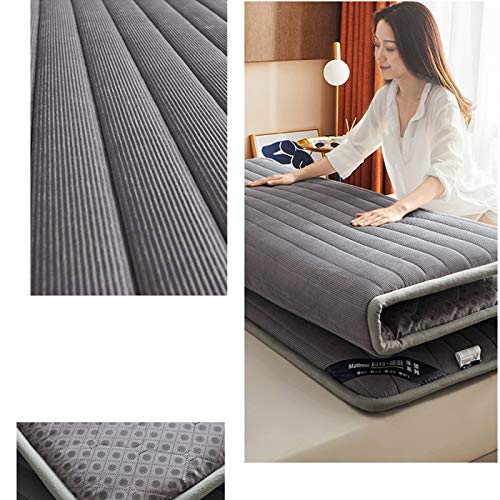 QXTT Colchon Tatami Japones Suelo Plegable Espesar Colchón Acolchado Colchón Espuma De Memoria Respirable Colchón De Futón Víveres Estera para Dormir Tatami De Piso,Grey-90 * 200cm