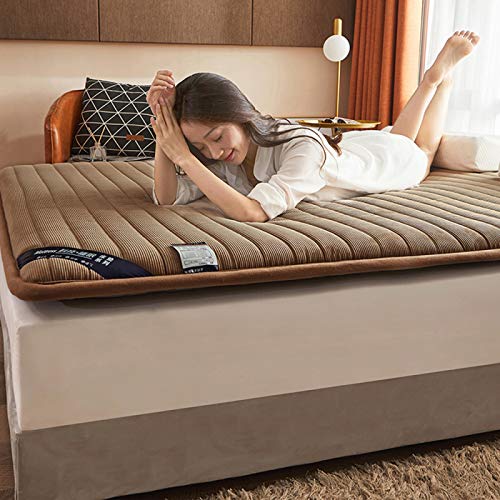 QXTT Colchon Tatami Japones Suelo Plegable Espesar Colchón Acolchado Colchón Espuma De Memoria Respirable Colchón De Futón Víveres Estera para Dormir Tatami De Piso,Grey-90 * 200cm